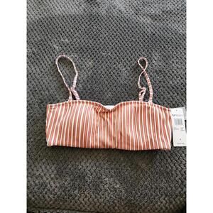 Roxy Striped Bikini Top with Adjustable Straps